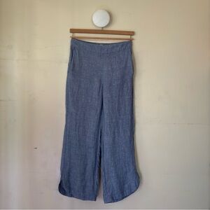 Christian Siriano Wide Leg Crop Linen Trousers